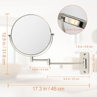 1 x RAW Customer Returns FFowcye 8 inch cosmetic mirror wall mount, magnifying mirror wall mount with 1x 10x double-sided magnification 360 swivel makeup mirror for bathroom cosmetic studio hotel, nickel no light - RRP €29.99