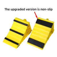 1 x RAW Customer Returns leadstand Car Wheel Chocks Non-Slip Base Motorhome Trailer Yellow Plastic Suitable for Most Tire Sizes Pack of 2 Brand - RRP €20.06