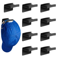 1 x Brand New ASTER 10 Pack Cap Holder Wall, Self-Adhesive Hat Organizer Basecap Holder No Drilling Hat Holder for Wall Mounting Baseball Hat Hook Racks Wall Black Cap Holder for Clothes Hanger Organizer - RRP €6.04