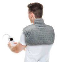 1 x RAW Customer Returns NEZINI electric heating pad for back, shoulder, neck, heat cape 50 x 43 cm, heat pad, neck warmer with 6 temperature levels and automatic switch-off Weighted Electric Blanket for Home and Office - Gray - RRP €32.46