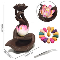 1 x RAW Customer Returns Backflow Incense Holder, Reverse Flow Incense Burner Incense Holder, Lotus Waterfall Incense Holder, Aromatherapy Ornament, Zen Decorations, Home Decor - RRP €25.69