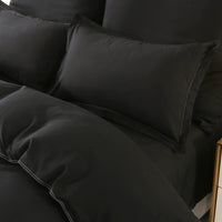 3 x Brand New Homaxy Bed Linen 200x200cm Black Soft Microfiber Bedding Sets -1 Duvet Cover with Zipper 2 Pillowcases - RRP €90.72