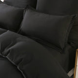 1 x RAW Customer Returns Homaxy Bed Linen 135x200cm Black Soft Microfiber Bedding Sets -1 Duvet Cover with Zipper 1 Pillowcases - RRP €18.14