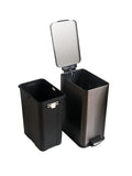 1 x RAW Customer Returns HASAYAKI Trash Can, 17L soft close dust bin, pedal bin- stainless steel - RRP €51.1