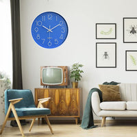 1 x RAW Customer Returns Taodyans Modern Wall Clock 30cm Without Ticking Noises Kitchen Wall Clock Quartz Clock for Office Classroom Living Room Bedroom Blue  - RRP €20.64