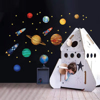 1 x Brand New decalmile wall sticker solar system planets wall sticker space owl rocket wall sticker children s room baby room playroom wall - RRP €20.4