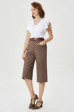 1 x RAW Customer Returns Belle Poque Women s High Waist Pants Retro Cropped Pants with Pocket High Waist Pants Elegant Capri Pants Casual Pants Brown XL BP0907S24-04 - RRP €38.99