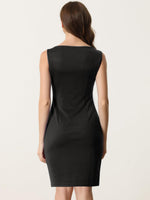 1 x RAW Customer Returns Allegra K Women s Sheath Dress Sleeveless Boat Neck Casual Elegant Office Dress Black S - RRP €42.99