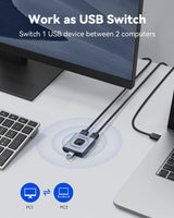 1 x RAW Customer Returns USB Switch 3.0 KVM Switch, Bi-Directional USB Switch Selector 2 in 1 Out 1 in 2 Out, Viagkiki USB Switcher 2 Computers Share 1 USB Devices for PCs Mouse Keyboard etc - RRP €19.99