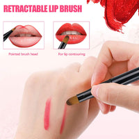 1 x Brand New Retractable Lip Brush, Portable Lip Brush, Portable Applicators for Lipstick Lip Gloss, Suitable for Lip Brush, Eye Shadow Brush, Concealer Brush with Eyelid Makeup Brush Tool Black  - RRP €18.0