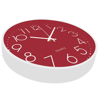 2 x RAW Customer Returns Outpicker Wall Clock Without Ticking Sounds 30cm Modern Quartz Silent Wall Clock Creeping Second Wall Clock Decor for Room Home Living Room Kitchen Office Bedroom Red  - RRP €38.3