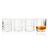 1 x Brand New KANARS Whiskey Glasses Set, Lead-Free Crystal Whiskey Glass, Unique Anniversary Gift Ideas for Dad Boyfriend Husband Grandpa, Stylish Gift Box, Set of 4 Mixed 4 Styles, 300 ml - RRP €20.4