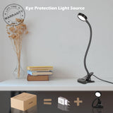 2 x RAW Customer Returns EYOCEAN reading lamp, LED bedside lamp, gooseneck clamp light, children s bed lamp, 3 modes 9 brightness levels, eye care desk lamp for office home use, adapter included, 5W, black - RRP €33.98