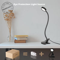 1 x RAW Customer Returns EYOCEAN reading lamp, LED bedside lamp, gooseneck clamp light, children s bed lamp, 3 modes 9 brightness levels, eye care desk lamp for office home use, adapter included, 5W, black - RRP €17.99