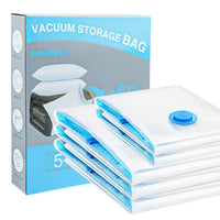 1 x RAW Customer Returns Vacuum bags for clothes duvets, 5 pieces storage bags travel 3 jumbo 100x80 2 large 80x60cm vacuum clothes bag with storage bag for laundry - RRP €12.74