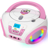 1 x RAW Customer Returns TinyGeeks Tunes Kids Boombox CD Player for Children NEW 2024 FM Radio Batteries Included Blue Radio - with Speakers Children and Toddlers - Pink - RRP €50.39