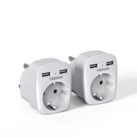 1 x RAW Customer Returns TESSAN 2 Pack Adapter South Africa with USB, 3 in 1 Travel Adapter South Africa, 1 Way Socket Adapter South Africa with 2 USB, 2500W Travel Plug Namibia, Adapter Type M for South Africa, Namibia, Lesotho - RRP €28.75