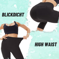 1 x RAW Customer Returns AMIYOYO Sports Leggings Women with Pocket High Waist Leggings Opaque Sports Pants Tummy Control Sports Leggings Long Stretchy Pants Yoga for Gym Fitness 3 Pack - RRP €36.99