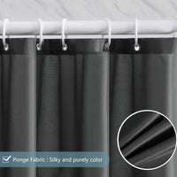 1 x RAW Customer Returns Furlinic shower curtain extra long, anti-mold bathroom curtain for shower and bathtub, textile curtains made of antibacterial waterproof fabric, extra wide 244x200cm dark gray with 16 hooks. - RRP €21.16