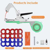 1 x RAW Customer Returns Tying pliers for plants, plant binding machine, binding pliers tape tool hand binding machine for vineyard tomatoes cucumbers, agriculture garden binding machine with 1 box of staples and 20 rolls of tape - RRP €31.25