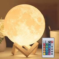 1 x RAW Customer Returns Mydethun 2024 Mother s Day Gift Update 16 Colors Moon Lamp with Wooden Base, 18cm LED 3D Moon Light, Remote Control, USB Charging, Night Light, Lamp for Children, Girls, Bedroom, Home Decoration - RRP €39.99