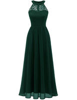 1 x RAW Customer Returns Wedtrend women s lace dress bridesmaid dress long chiffon evening dress party cocktail dress halter neck summer dress dark green WT0201 DarkGreen XL - RRP €69.99