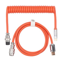 1 x RAW Customer Returns EPOMAKER Puff Aviator Coiled USB, Type C Detachable Mechanical Gaming Keyboard Cable for Mac Win Gamers, Suitable for RT100 TH68 PRO TH80 PRO TH96 TH80 SE CIDOO V65. etc Puff Orange  - RRP €17.99