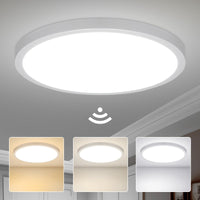 1 x RAW Customer Returns Yafido 28W 2800LM LED ceiling light with radar and twilight sensor, 30cm 3 colors 3000K 4000K 6000K round ceiling lamp with motion detector, for hallway, stairs, porch, garage, balcony - RRP €32.99