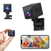 1 x RAW Customer Returns KINGDANS Mini Camera, 2K HD Surveillance Camera, WiFi Camera Indoor Surveillance, Mini Camera Live Transmission Mobile Phone APP with Long Battery Life, Small Camera with Night Vision and Motion Detection - RRP €40.32