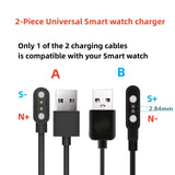 2 x RAW Customer Returns Aliwisdom Universal Smartwatch Charging Cable 2.84mm, Smart watch Accessories USB Charging Cable Universal 2 Pin Magnetic Charger Compatible Pin Pitch 2.5mm - 3mm 2 Pieces Model A Model B - RRP €23.78