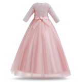 1 x RAW Customer Returns NNJXD Girls Pageant Embroidery Prom Dresses Princess Wedding Clothing Size 140 8-9 Years 378 Pink-A - RRP €35.98