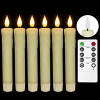 1 x RAW Customer Returns PChero LED candles with remote control, set of 6 electric candles, LED stick candles, short, real wax, flickering flame with timer function for Halloween, New Year s Eve, party, room decoration, Christmas, living room - RRP €27.53