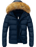 1 x RAW Customer Returns SZORY Men s Short Winter Coat Thick Warm Puffer Jacket with Detachable Faux Fur Hood Grey, S  - RRP €92.98