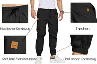 1 x RAW Customer Returns Tansozer men s trousers, modern leisure trousers, men s jogging trousers, men s cotton casual sports trousers, men with pockets, black XL - RRP €23.95