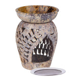 1 x RAW Customer Returns AMPHORE DUO soft stone incense burner and perfumer with stainless steel and metal cover, A 13 cm, diameter 9 cm - RRP €25.12