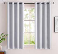 1 x RAW Customer Returns MIULEE Short Window Curtain with Eyelets, Blackout Curtains for Small Windows, Blackout Curtain Modern Living Room Bedroom, Set of 2 Soft Blackout Curtains, Each H 175 XW 140 cm - RRP €35.99