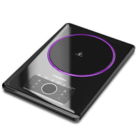 1 x RAW Customer Returns iTRUSOU Superconducting electric hotplate, 18mm ultra-thin for all types of pots, hotplate for kitchen, office or camping, portable hob with temperature control for outdoor indoor use superconducting - RRP €139.99