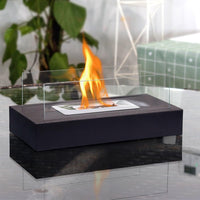 1 x RAW Customer Returns NEWIMAGE Rectangular Table Fire Bowl 35 cm Portable Table Fireplace - Clean Burning Bio Ethanol Fireplace Without Flue for Indoor and Outdoor Patios Parties Events White  - RRP €33.26