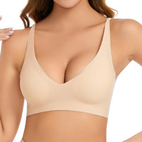 1 x Brand New Nadeer Bra Women Without Wire Seamless Comfort Deep V Bra Push Up Adjustable Shoulder Strap Comfortable Fit Women Bra Color, L  - RRP €16.24