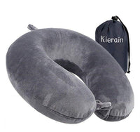 2 x RAW Customer Returns life hall travel pillow - memory foam neck pillow support pillow, luxurious compact and lightweight quick pack for camping, sleep rest pillow gray  - RRP €26.2