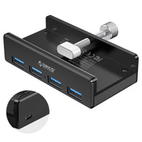 1 x RAW Customer Returns USB 3.0 Hub 4 Port, ORICO Aluminum SuperSpeed Data Hub With Extra Power Supply Port for Desktop Computer, MacBook, MacBook Air Pro Mini Black  - RRP €25.99