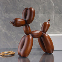 5 x Brand New Resin Balloon Dog Sculpture - Wood Grain Balloon Dog Figurine for Home Office, Bookshelf, Desk, Coffee Table Decoration, Entryway Console and Vanity Table Decoration - RRP €102.0