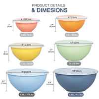 1 x RAW Customer Returns Greentainer salad bowl set with lid, 12-piece plastic mixing bowl, stackable mixing bowls with lids for the kitchen, large bowl set, serving bowls ideal for mixing and serving - RRP €30.24