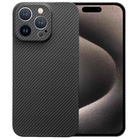 1 x RAW Customer Returns Sisyphy Aramid Case for iPhone 15 Pro Max with Carbon Look Black 600D , Super Slim Soft But Robust, Snap-on Back Wireless Charging Friendly - RRP €40.33