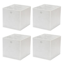 1 x RAW Customer Returns Vixzoid storage box fabric set of 4 33 x 38 x 33 cm folding box foldable folding box with finger hole for Kallax shelves or closet shelf locker insert boxes white  - RRP €25.2