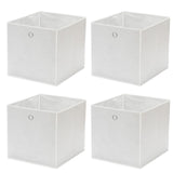 1 x RAW Customer Returns Vixzoid storage box fabric set of 4 33 x 38 x 33 cm folding box foldable folding box with finger hole for Kallax shelves or closet shelf locker insert boxes white  - RRP €25.2