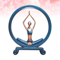 1 x RAW Customer Returns Milisten Yoga Girl Resin Statue Yoga Woman Sitting In Circle Figurine Meditating Yoga Pose Statue Sculpture Modern Aesthetic Decoration For Bookshelf Office Desktop A - RRP €39.79