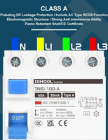 1 x RAW Customer Returns DIHOOL RCD Type A fi circuit breaker residual current circuit breaker FI switch DIN rail 4-pole 40A 30mA - RRP €31.49