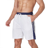 1 x Brand New JustSun Swim Shorts Men Swimming Trunks Men Long Quick-drying Swimming Shorts Men Beach Shorts Men Board Shorts Beach Swim Shorts Zipper Pockets White L - RRP €24.98