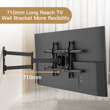 1 x RAW Customer Returns WHYFONE TV wall mount swivel bracket for 32-70 inch flat curved TVs, 180 rotatable TV wall bracket with 710mm long arm, tiltable corner TV bracket up to 45kg Max. VESA 600x400mm - RRP €69.99